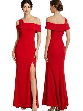 AQUA 🔖NWT! Off-the-shoulder Single Strap Floor Length Evening Gown - Size 4